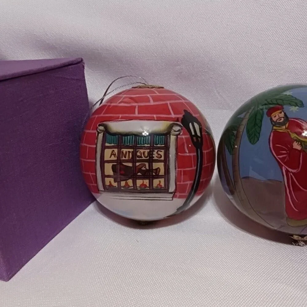 Libien set of 2 ball ornaments colorful